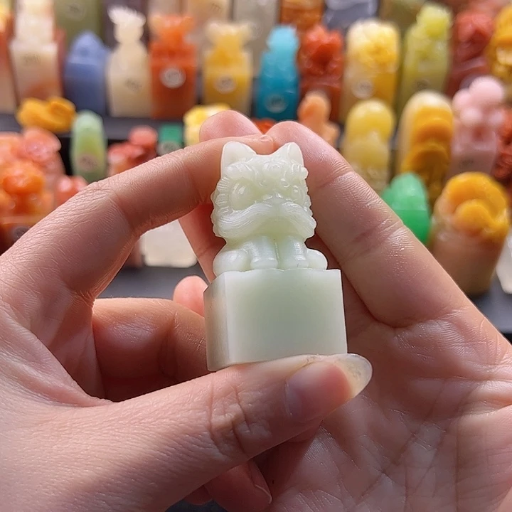 青田石印石手工定制2.6厘米，醒狮，包刻字