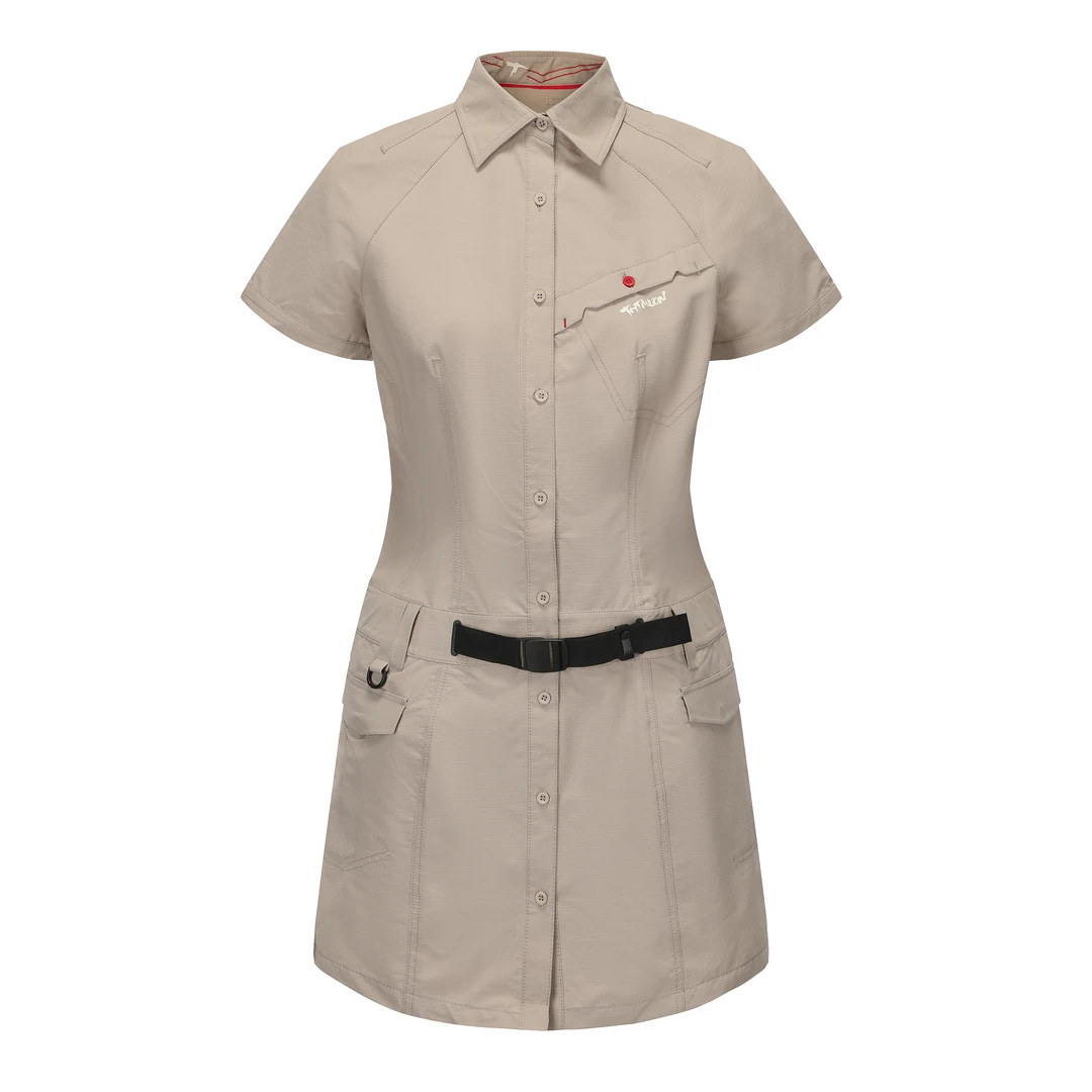 女士夏季速干排汗运动徒步连衣裙有口袋气质时尚休闲SSLSTW4048B