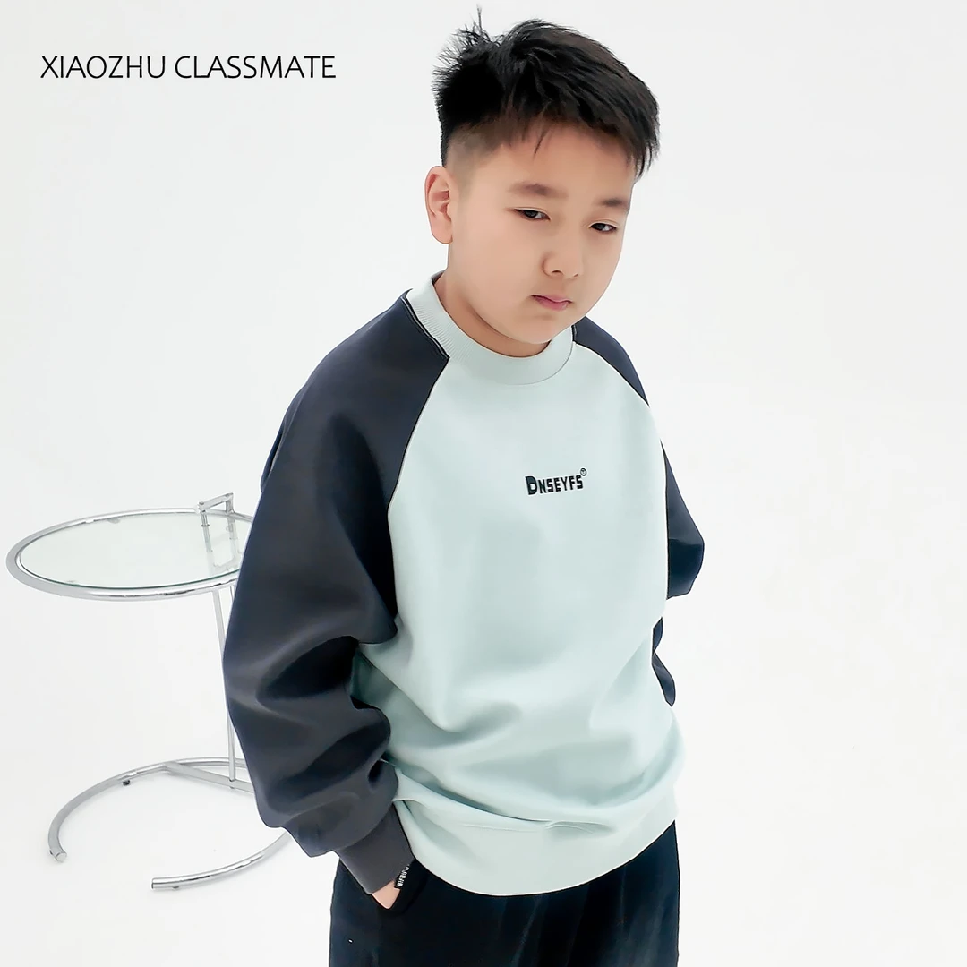 胖男童中大童儿童卫衣插肩袖青少年大码加肥长袖春秋新款 54112