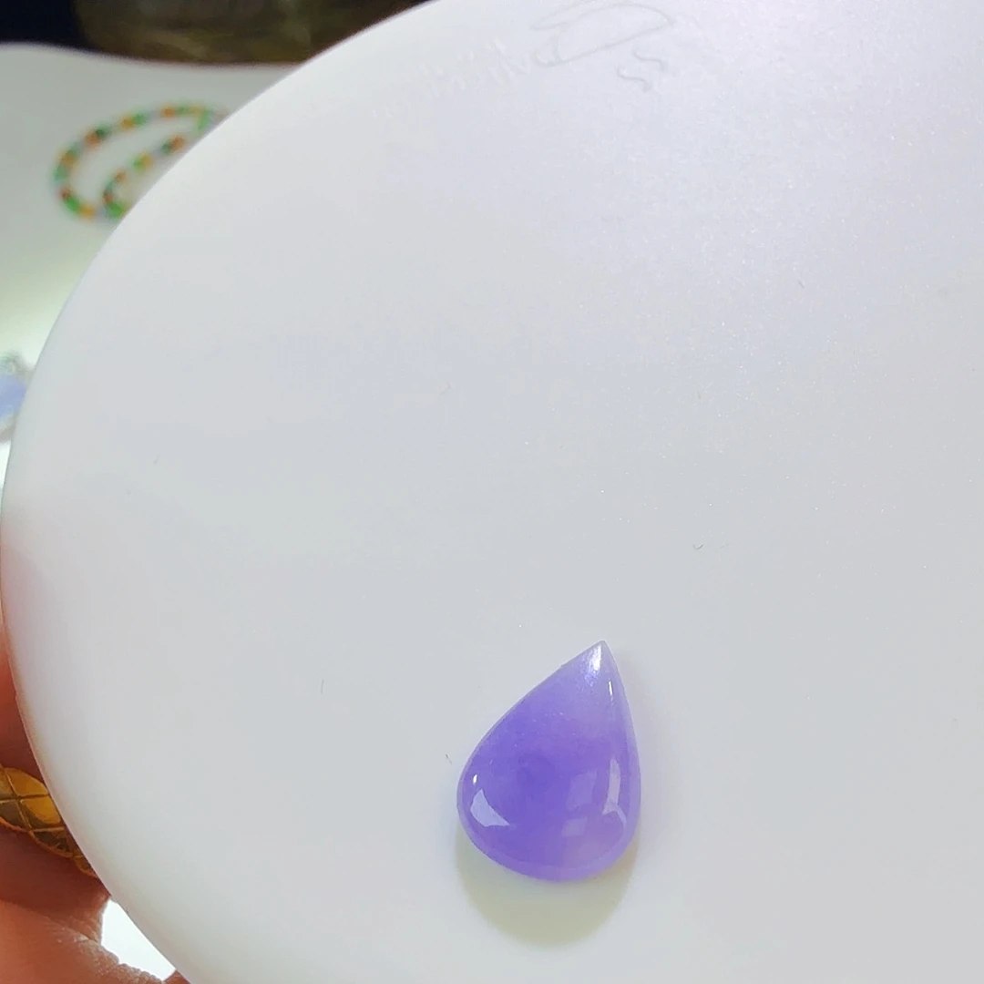 翡翠裸石冰紫随行水滴