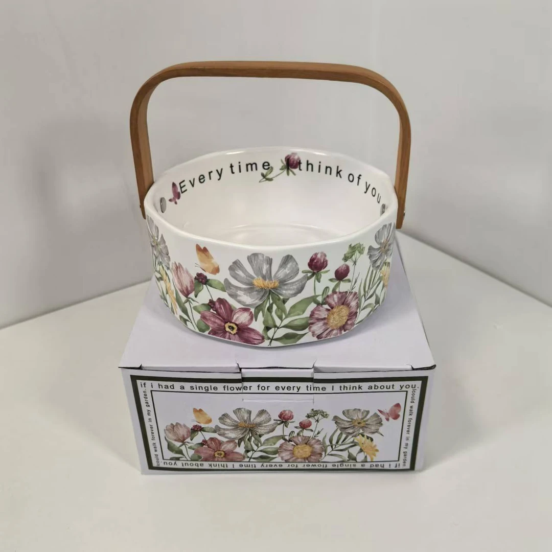 复古原创设计陶瓷水果提篮家用客厅果盘高级感小众原创礼物