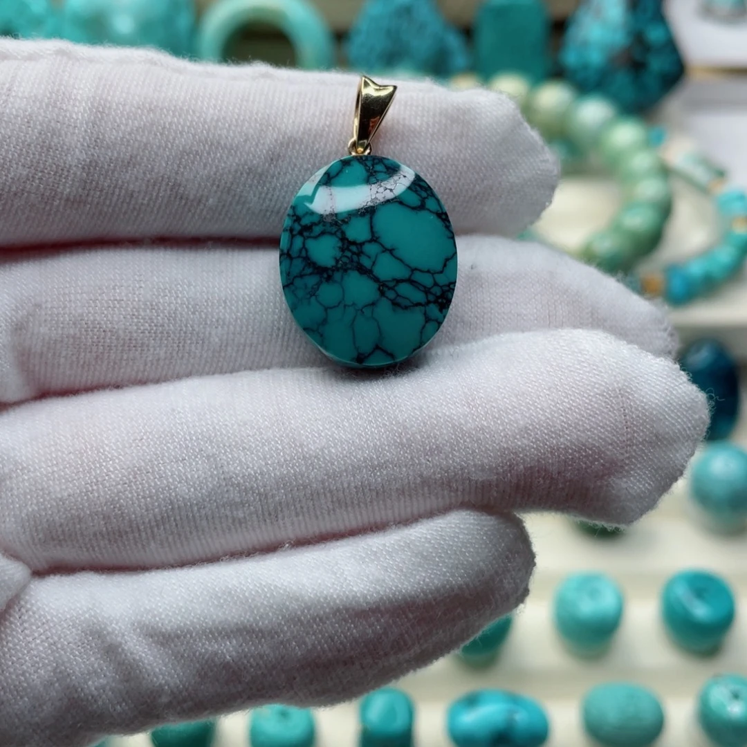 绿松石18K金镶嵌珠宝奇石