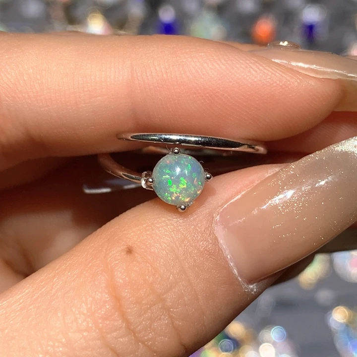 欧泊戒指h银S925镶嵌福利