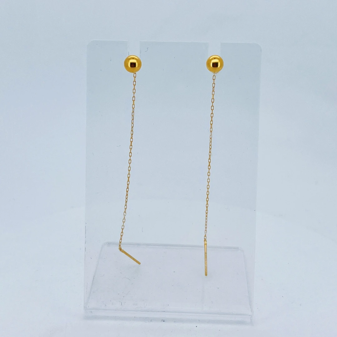 足金999黄金卡5光珠金耳线1.46 2514008503