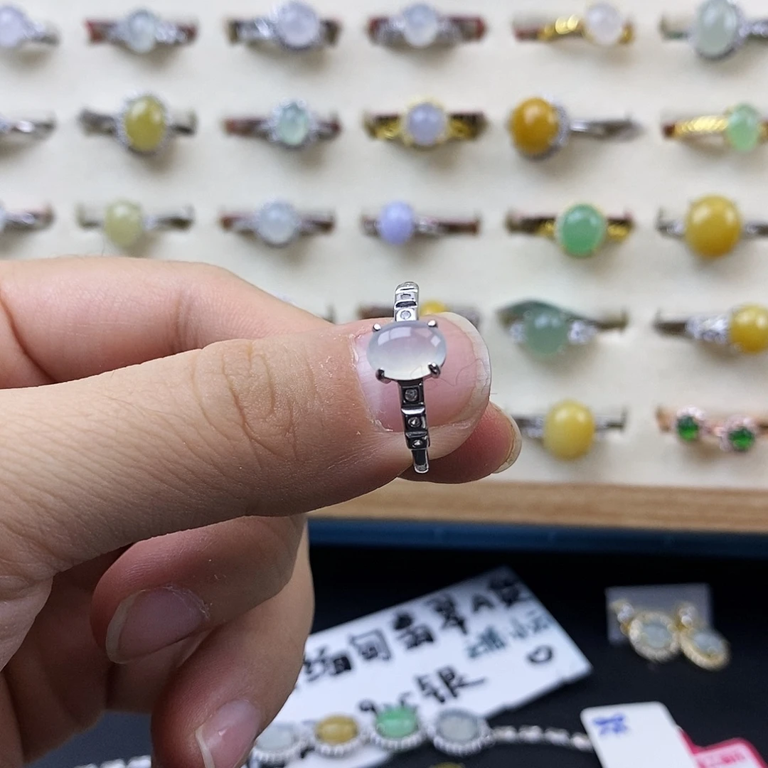 翡翠银S925镶嵌戒指