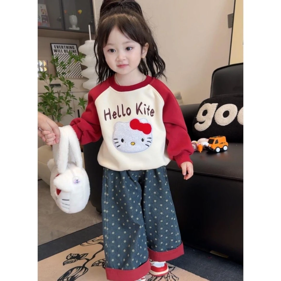 韩国秋季女童套装2025新款时髦儿童洋气卫衣裤子宝宝春秋两件套潮