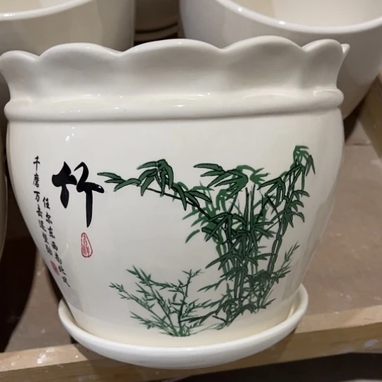 多肉绿植陶瓷花盆9.9包邮，有孔