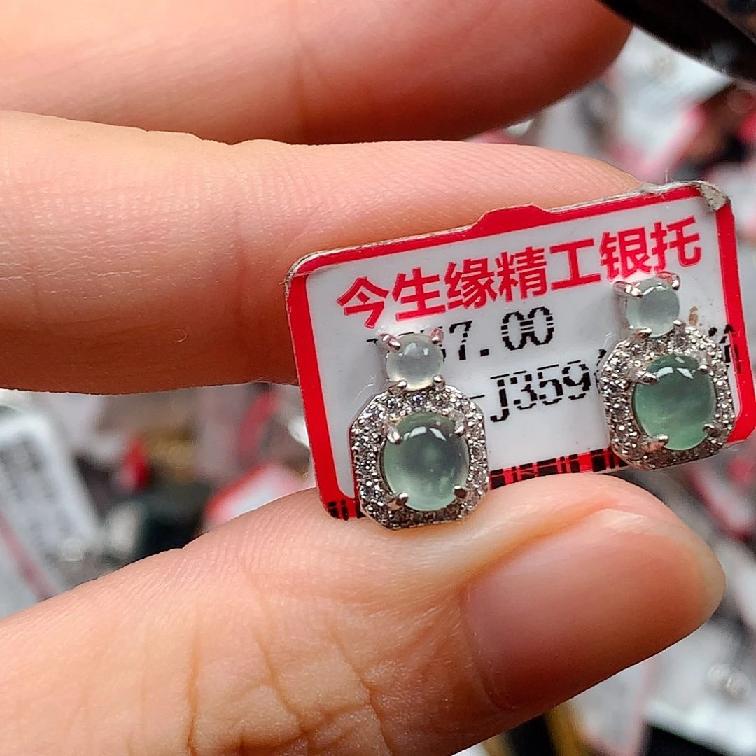 翡翠戒指银S925镶嵌