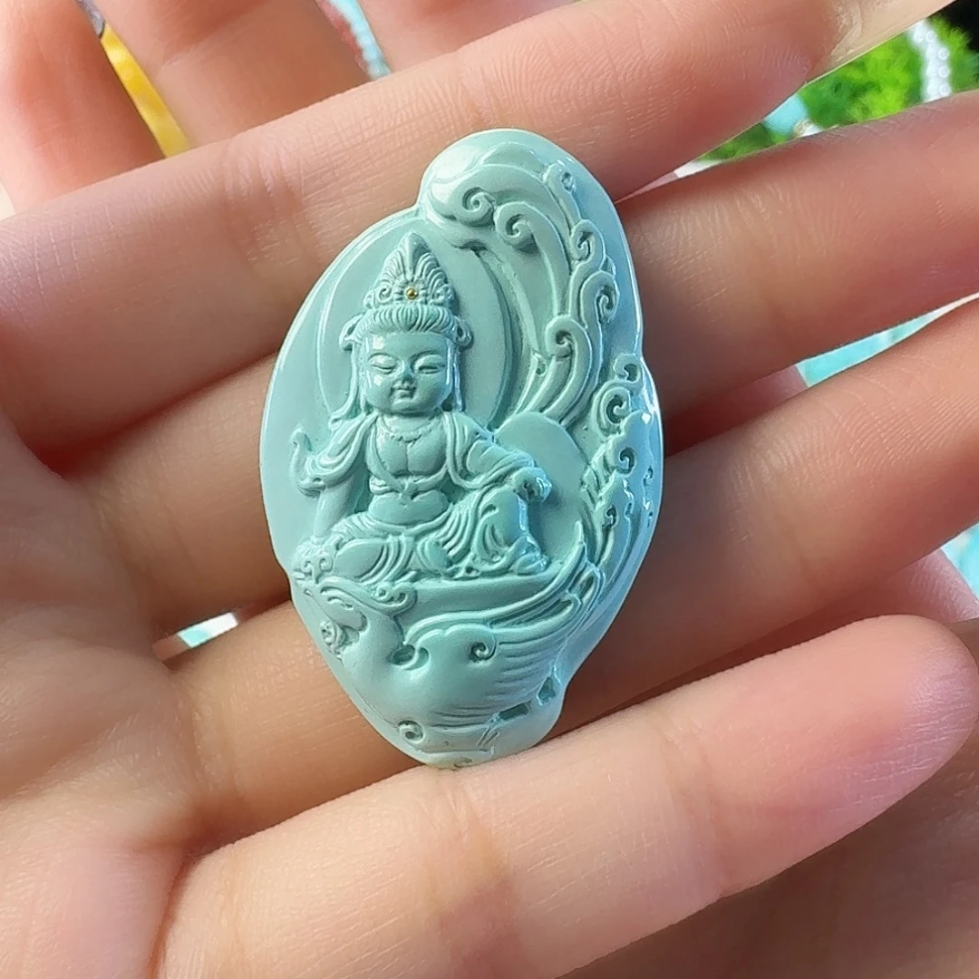 绿松石未镶嵌吊坠(不含链)菩萨
