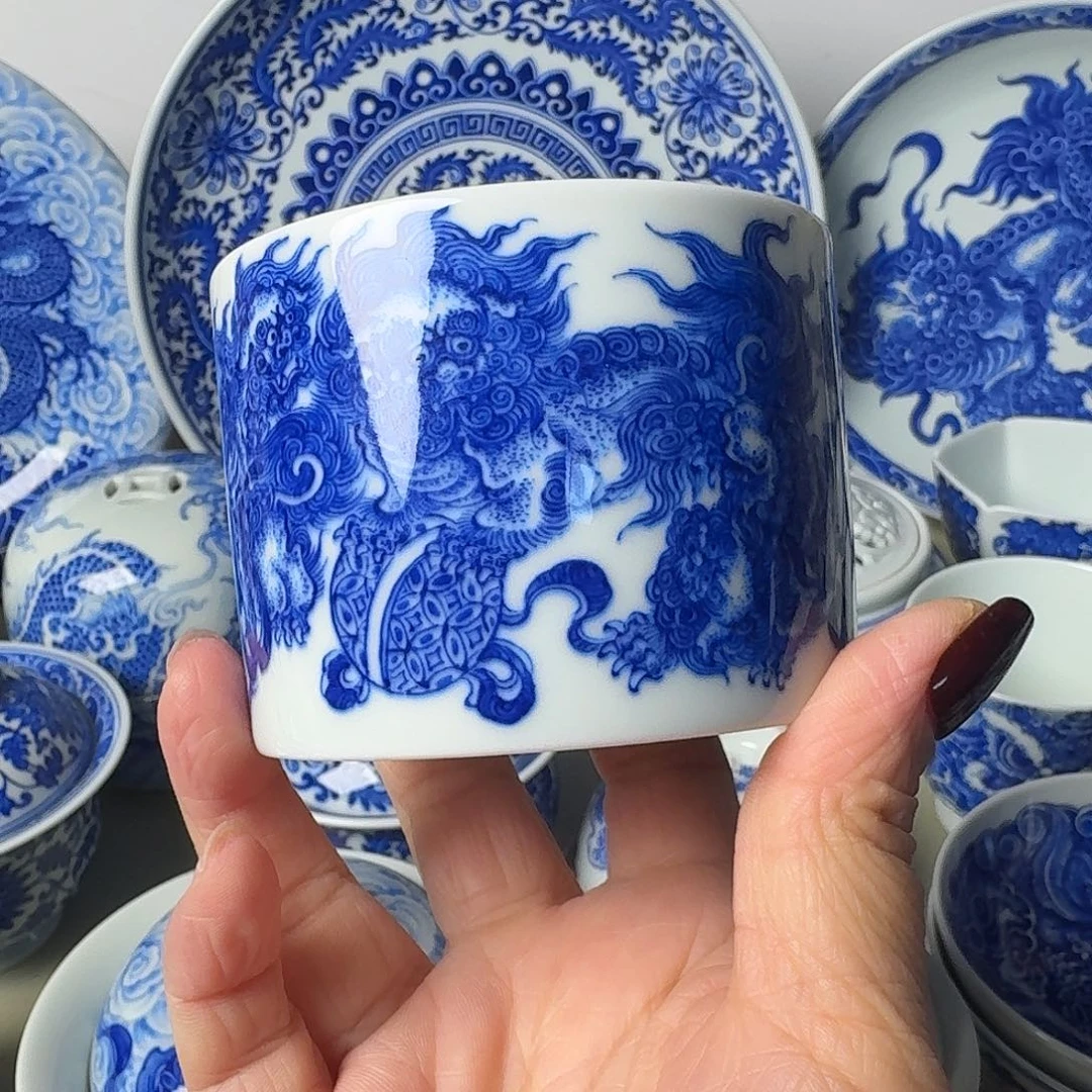 景德镇陶瓷9狮单杯杯杯杯