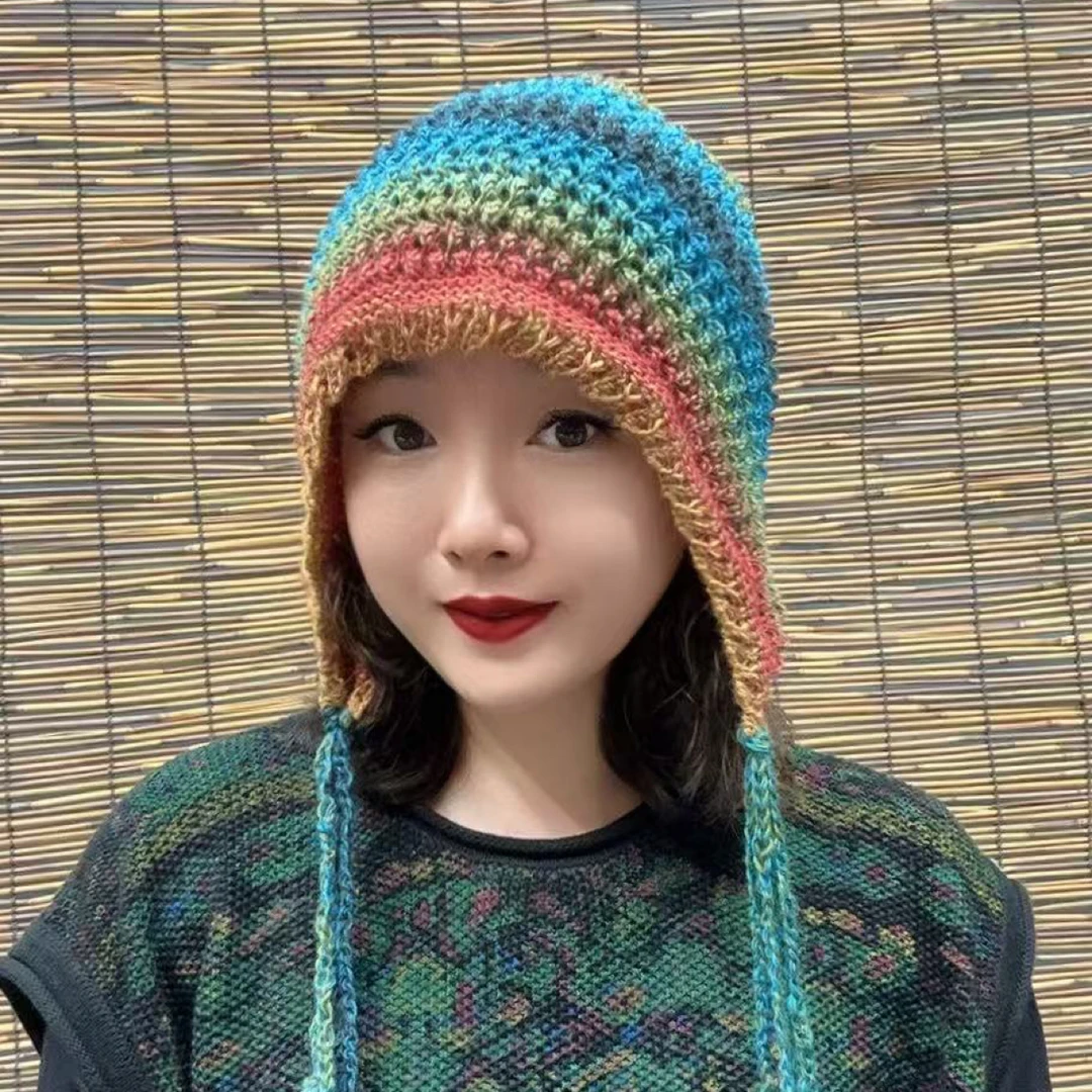 手工渐变色单层流苏帽（同色系发）