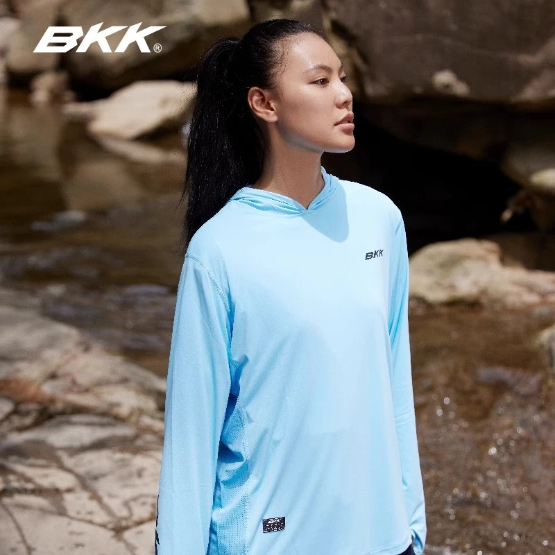 BKK功能性连帽长袖户外运动休闲钓鱼服防晒速干休闲连帽衫防晒衣★