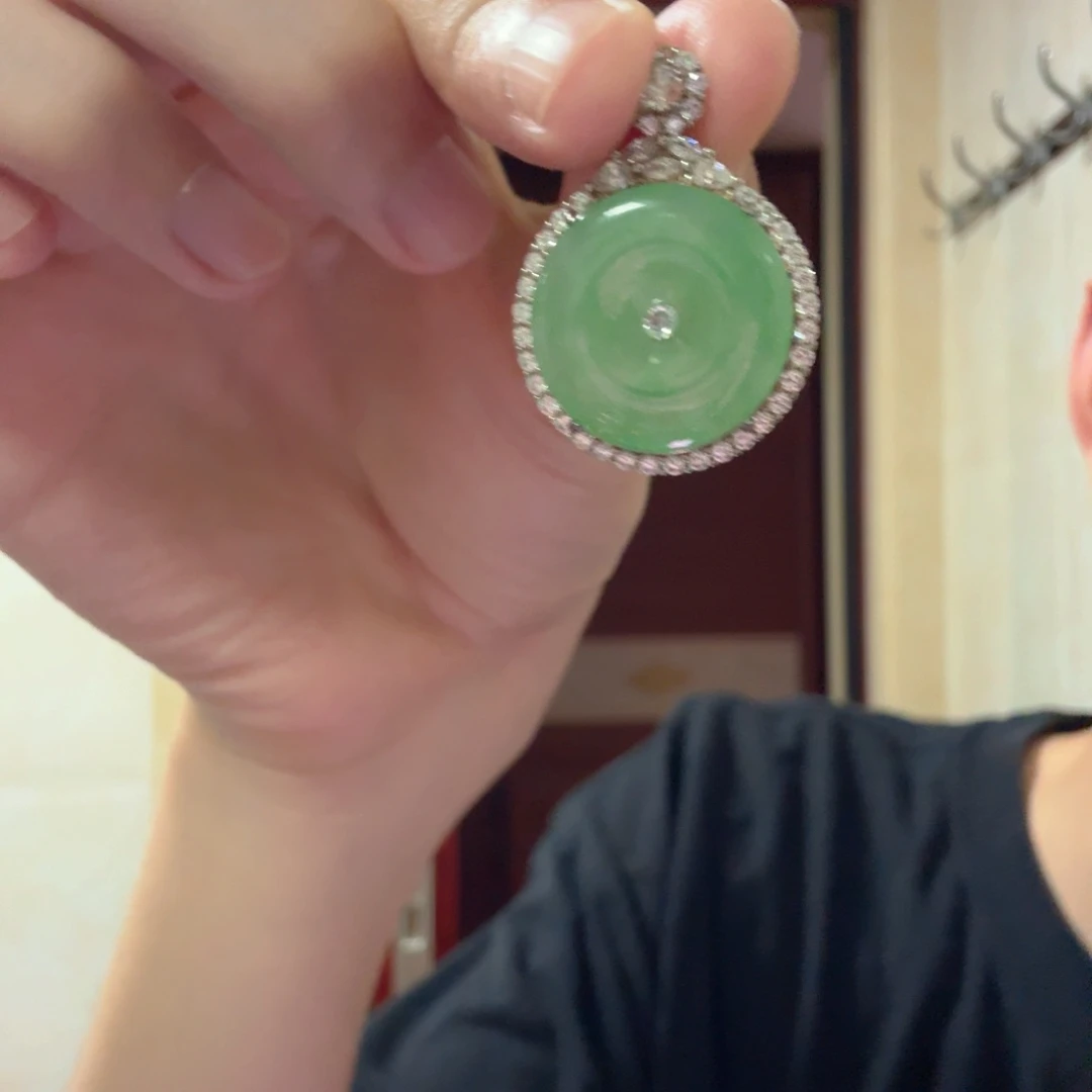 翡翠银S925镶嵌颈饰吊坠