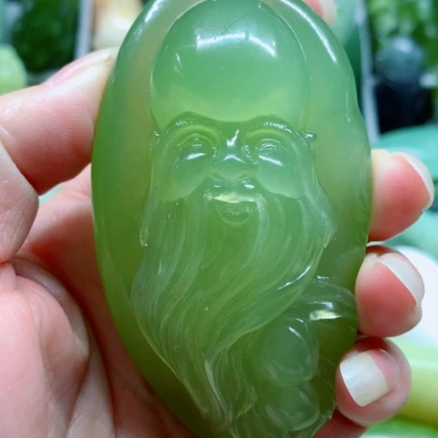 蛇纹石玉未镶嵌手把件