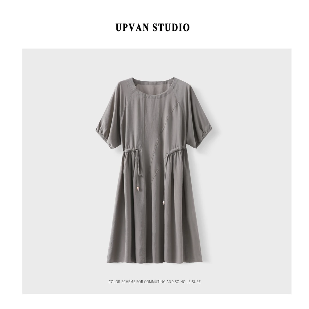 UPVAN 2025年新品 夏季新款 女士 收腰连衣裙