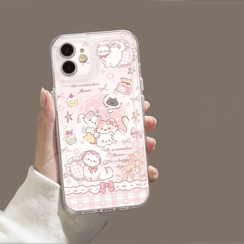 蝴蝶结粉色猫猫适用苹果16手机壳iphone15promax防摔13/14可爱12