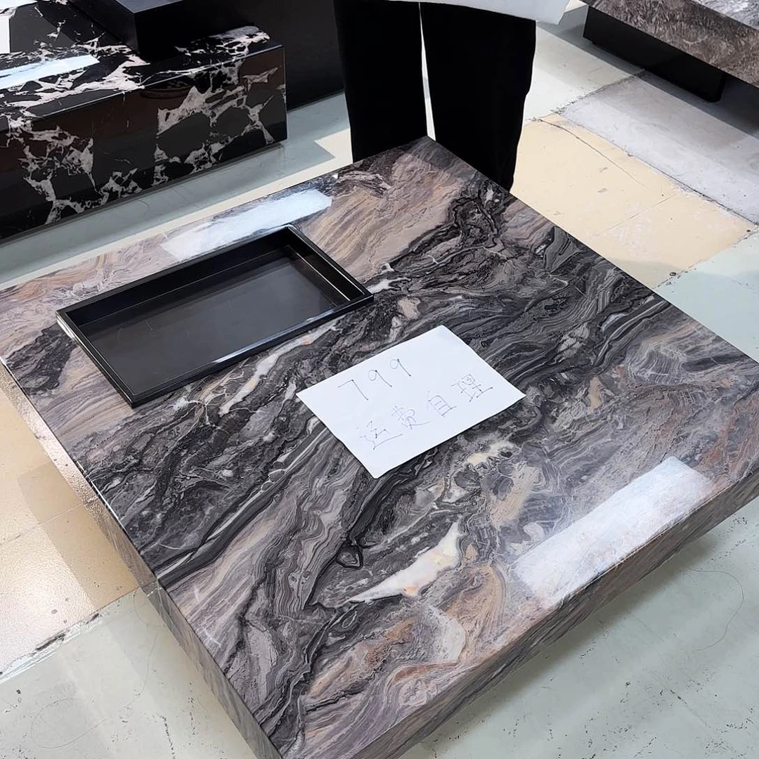大理石悬浮盒子茶几 运费自理