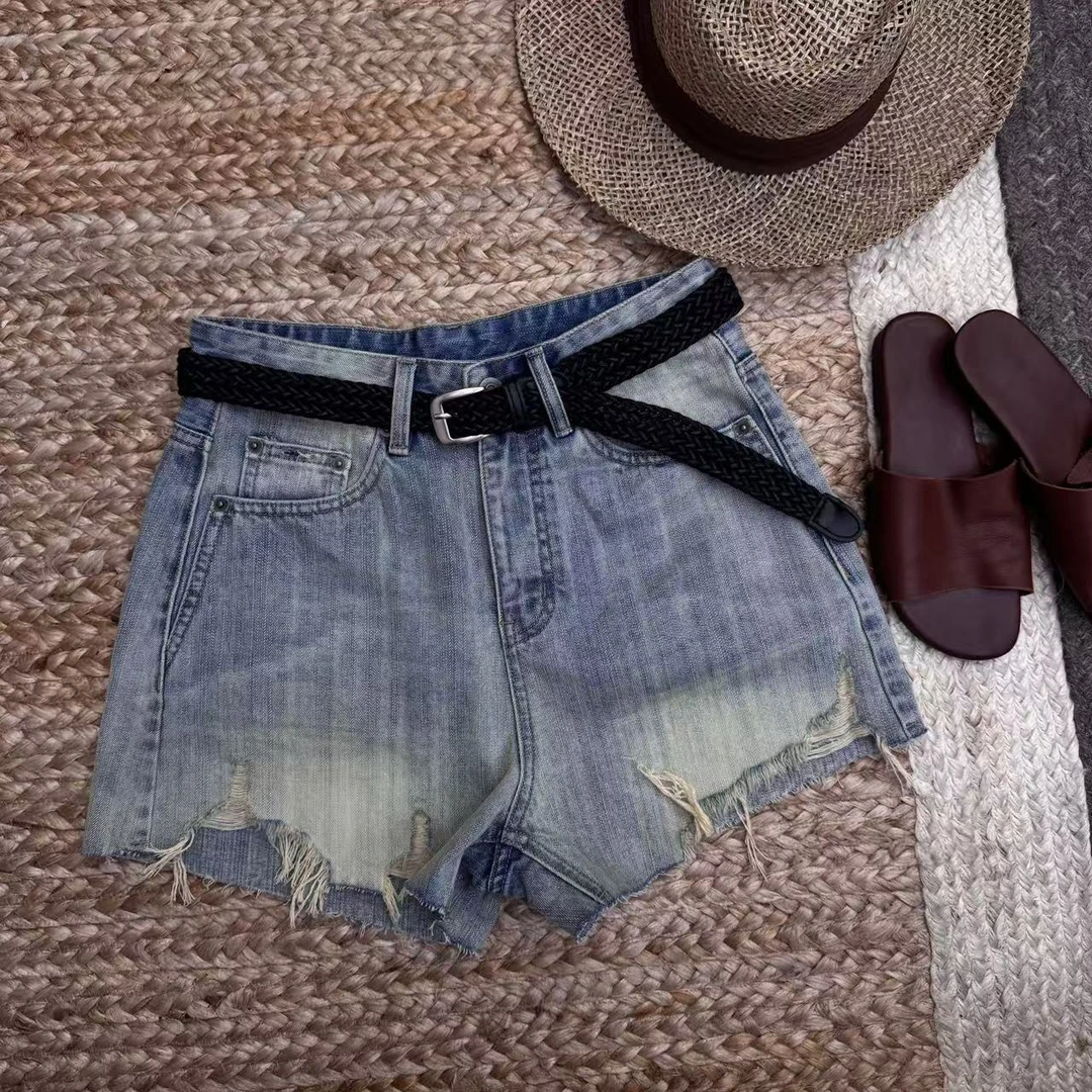 【苏婷服饰】B2prity短裤女高腰新款2025夏季牛仔裤宽松显瘦