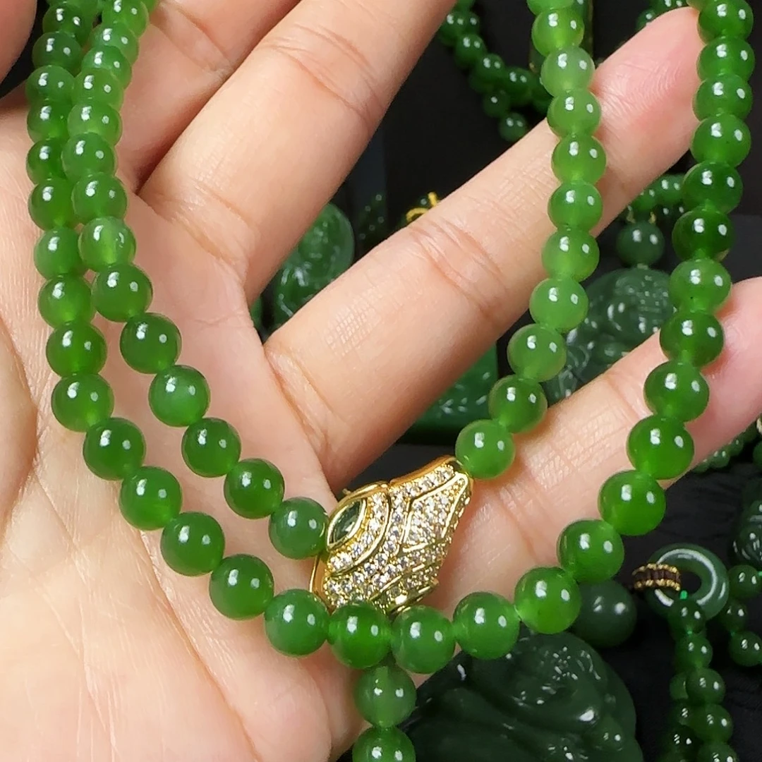 和田玉（碧玉）合金颈饰