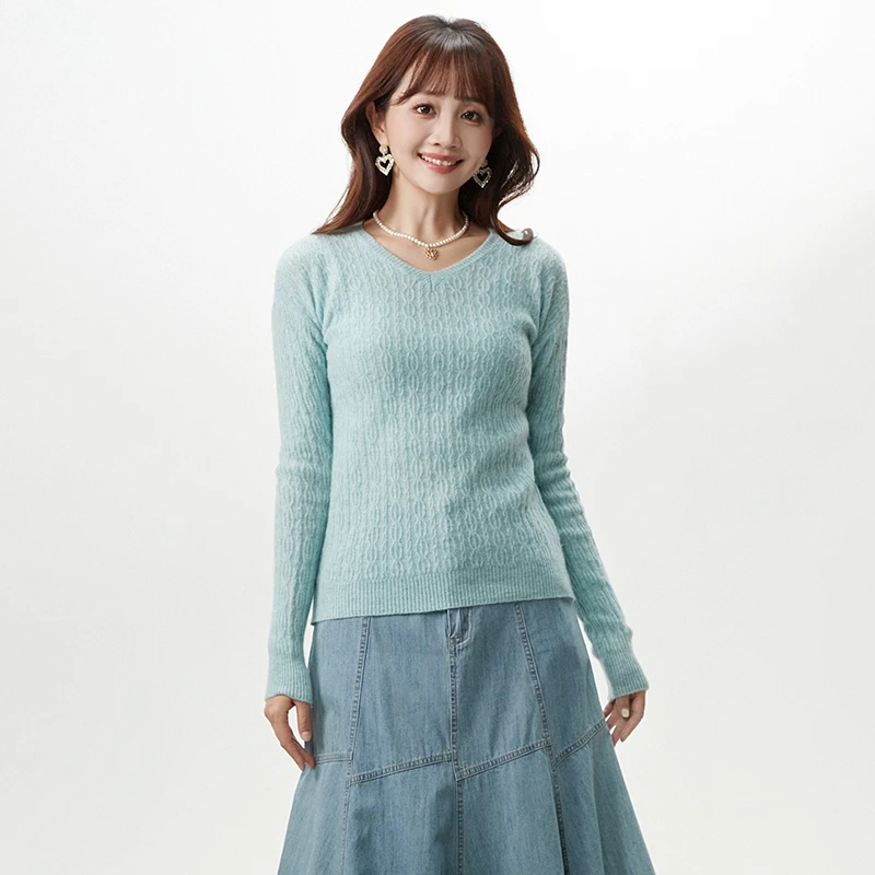 [禾哲]54HZ0H0167套头打底上衣含羊毛舒适毛衣女2025冬