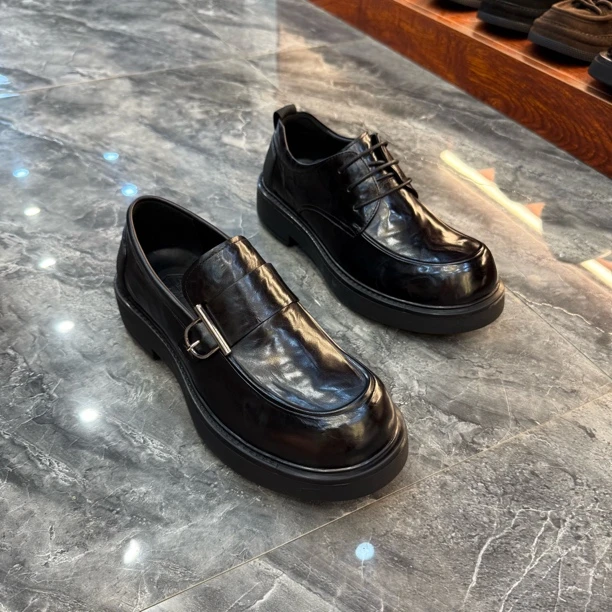 秋季新款纯皮商务休闲男鞋