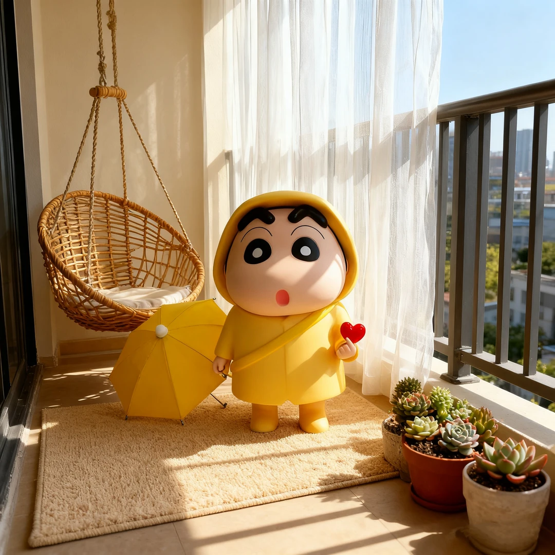 优质版蜡笔小新手办摆件大号比心款雨衣小新生日礼物时尚收藏手办