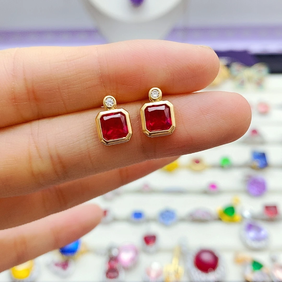 未镶嵌耳饰红宝石