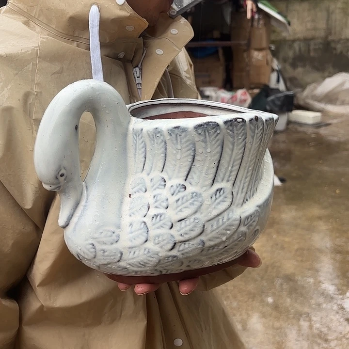 红陶大白鹅一个口径18高度18