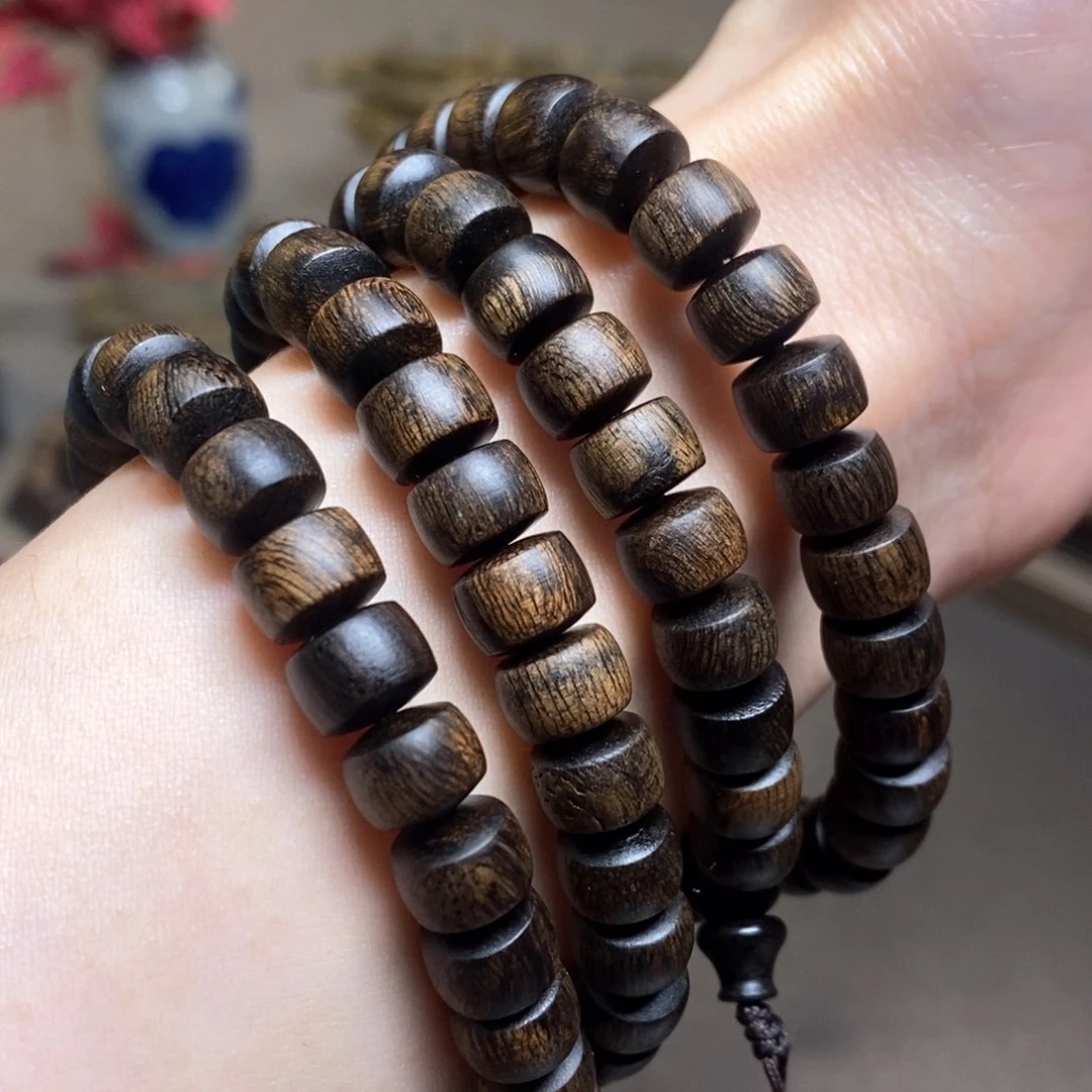 沉香手串越南富森红土瘤疤0.6×0.8X108