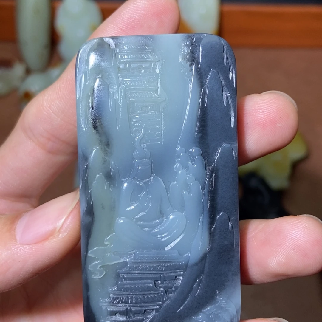 佛***缘和田玉未镶嵌挂件