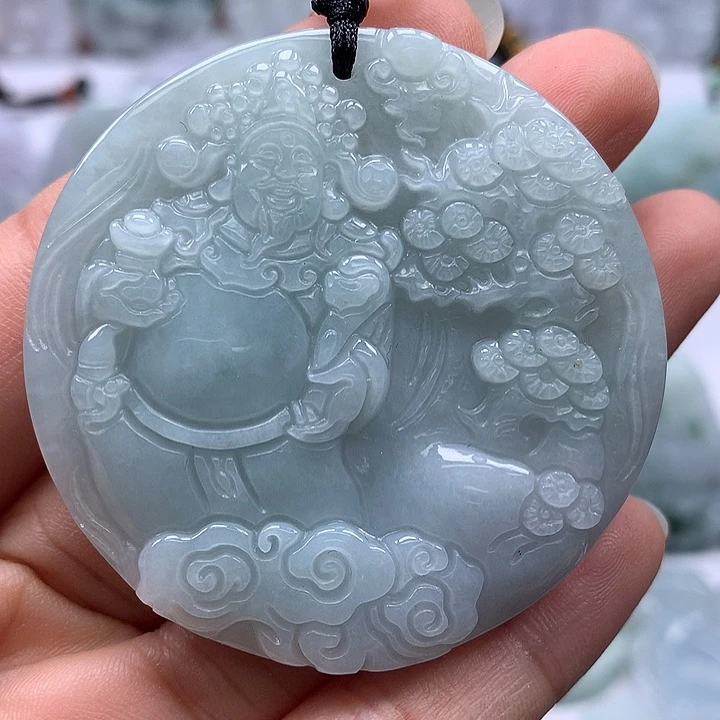 翡翠未镶嵌颈饰财神爷福利