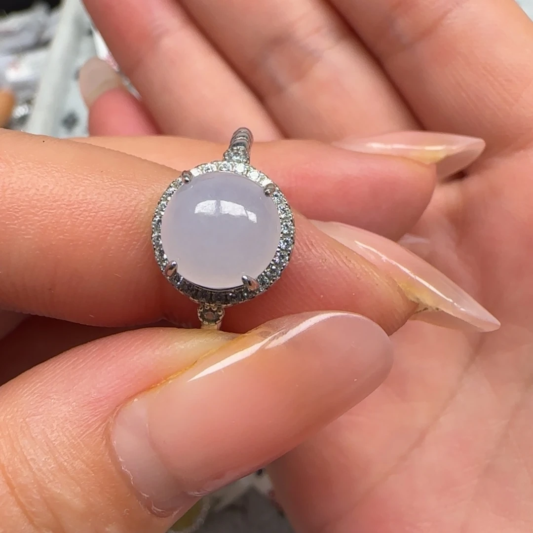 翡翠戒指银S925镶嵌