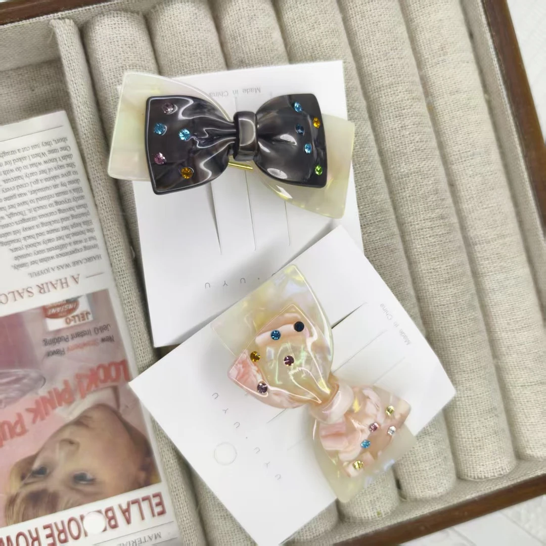 肆伍陆-原创设计时尚可爱点钻刘海夹边夹1203