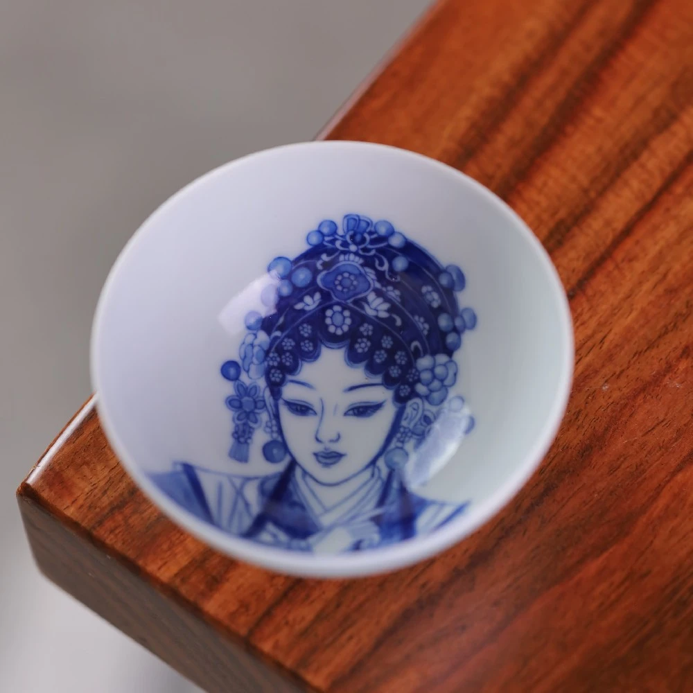 良朋柴窑 正面小花旦杯