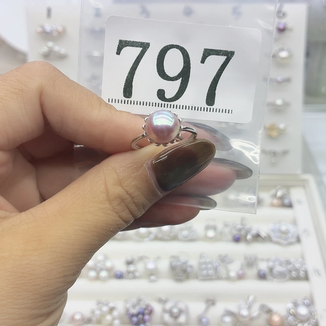 丽****珠宝奇石淡水珍珠银S925镶嵌797