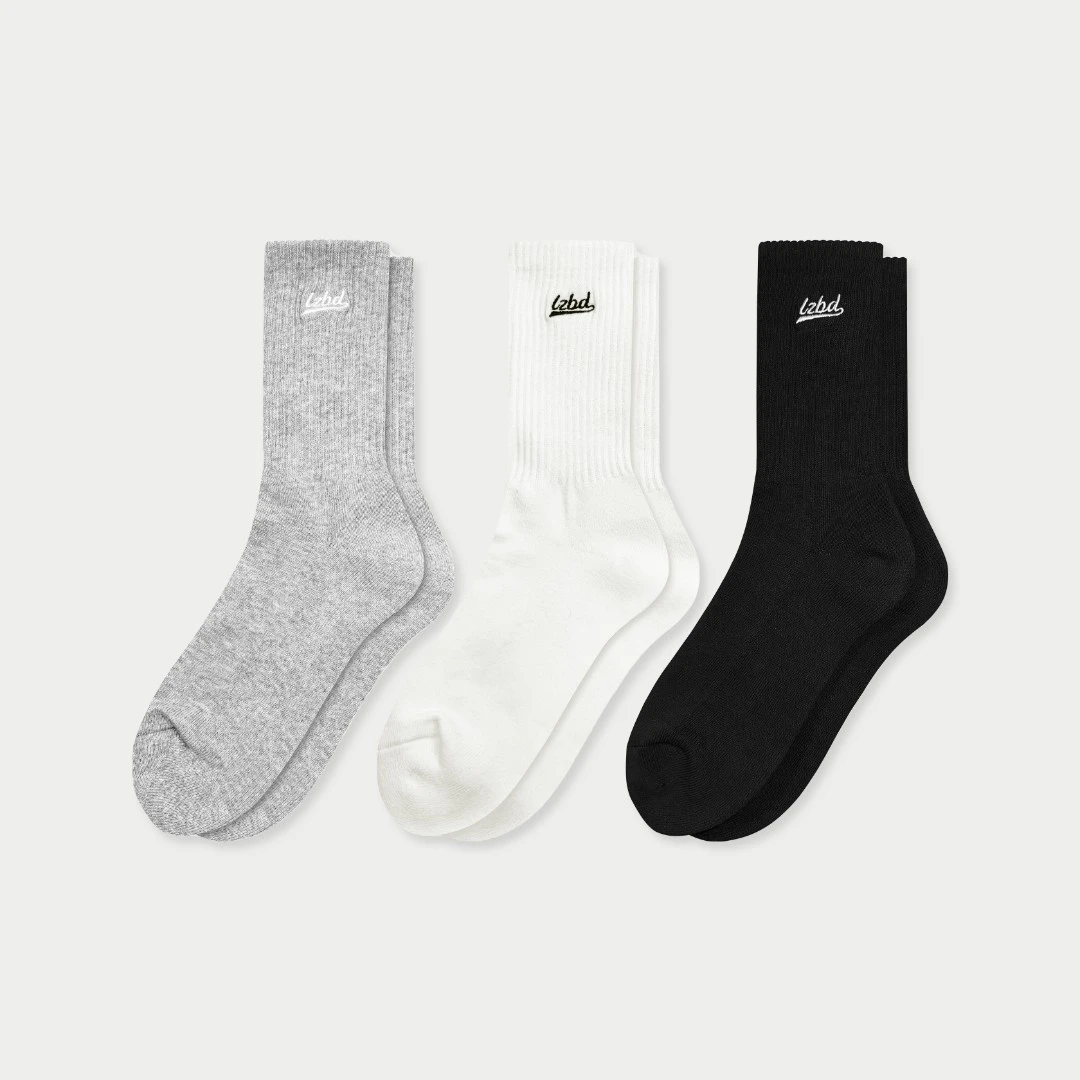 lazybread 基础中筒袜 刺绣logo 男女均码 加厚毛巾底 运动/休闲
