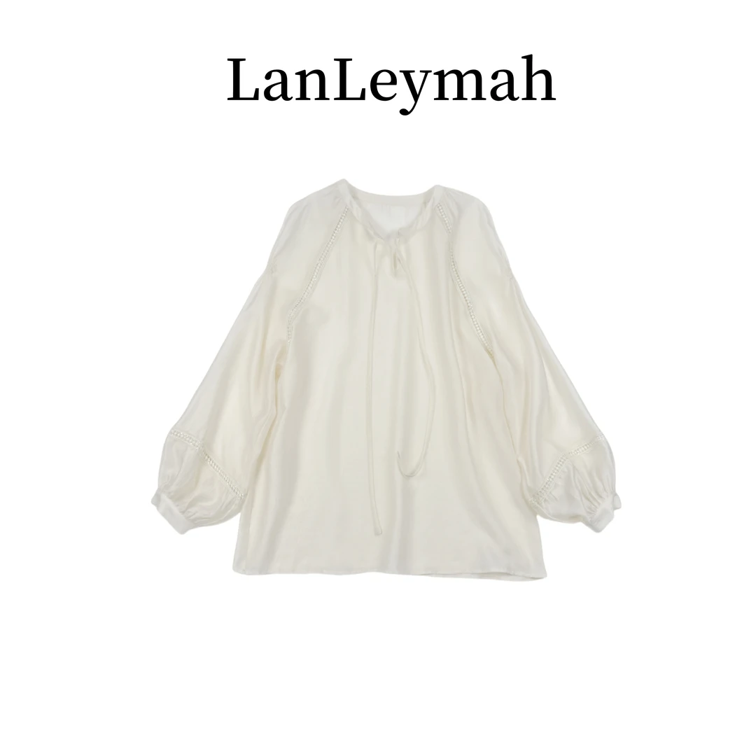 LanLeymah【南法假日】灯笼袖套头宽松衬衫 夏季大码显瘦大罩衫女