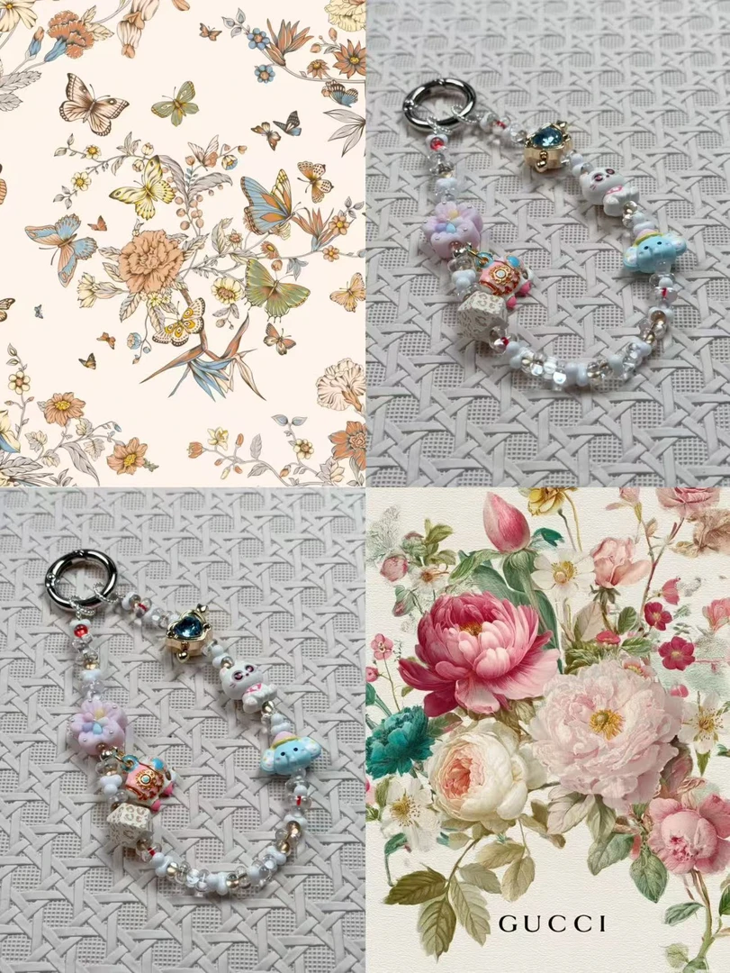 A015LALA原创进口米珠高端手机链［繁花］