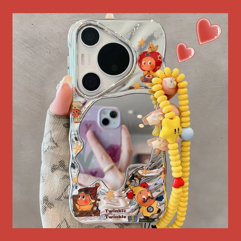 适用华为pura70pro+手机壳可爱卡通星星小人带手链pura80Ultra女