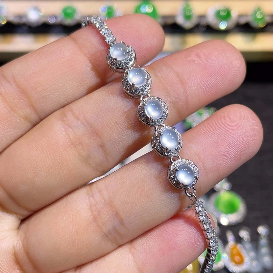 翡翠银S925镶嵌手链