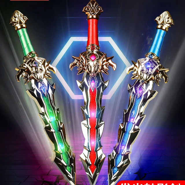 发光的声音和光剑儿童的剑闪光大塑料人造电子激光剑武器男孩和女