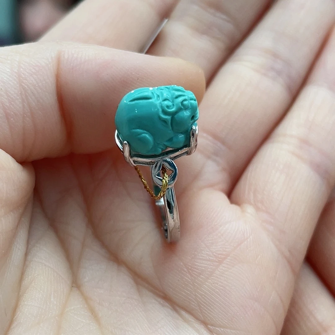 绿松石戒指银S925镶嵌