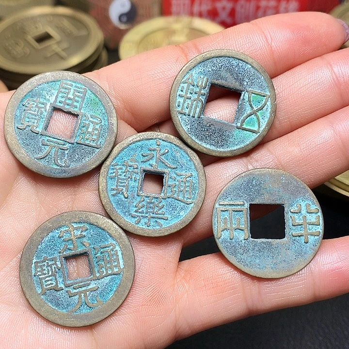 铜现代工艺品翻砂铸造大五帝一套