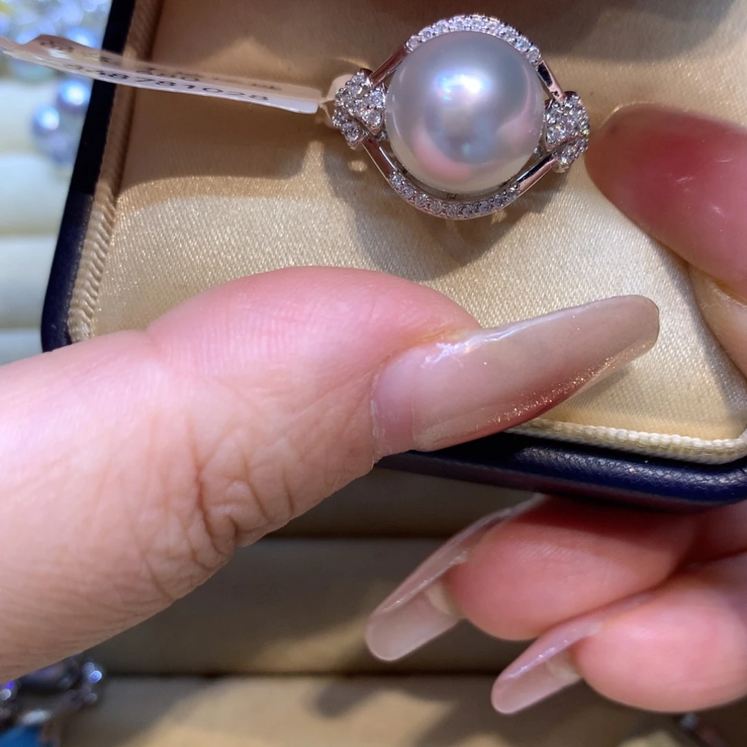 银S925镶嵌戒指海水珍珠