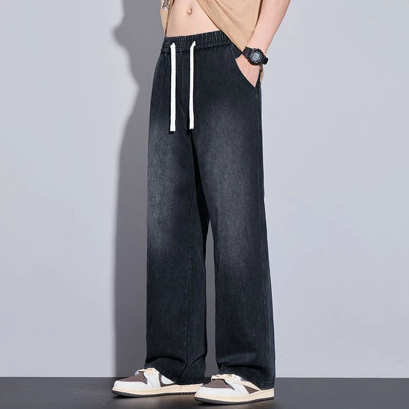 牛仔裤男士春季新款裤子宽松休闲直筒长裤