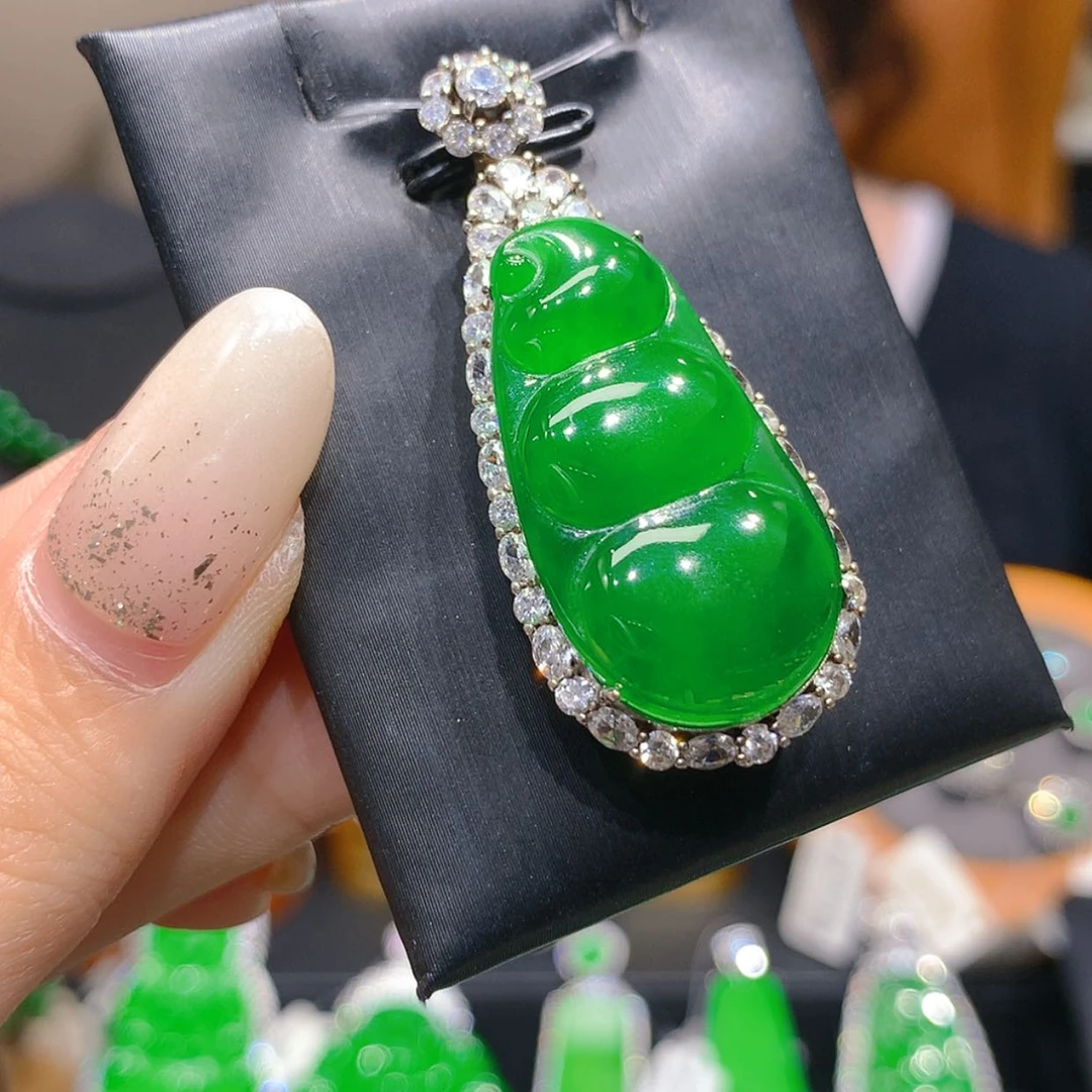 【闪购商品】颈饰银S925镶嵌翡翠5柒姐