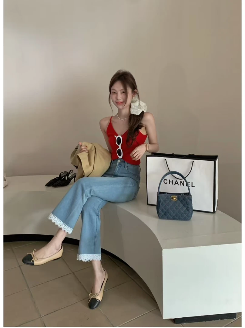 2025最新春款外穿牛仔裤小衫清清上衣夏季气质蓝色时尚百搭休闲