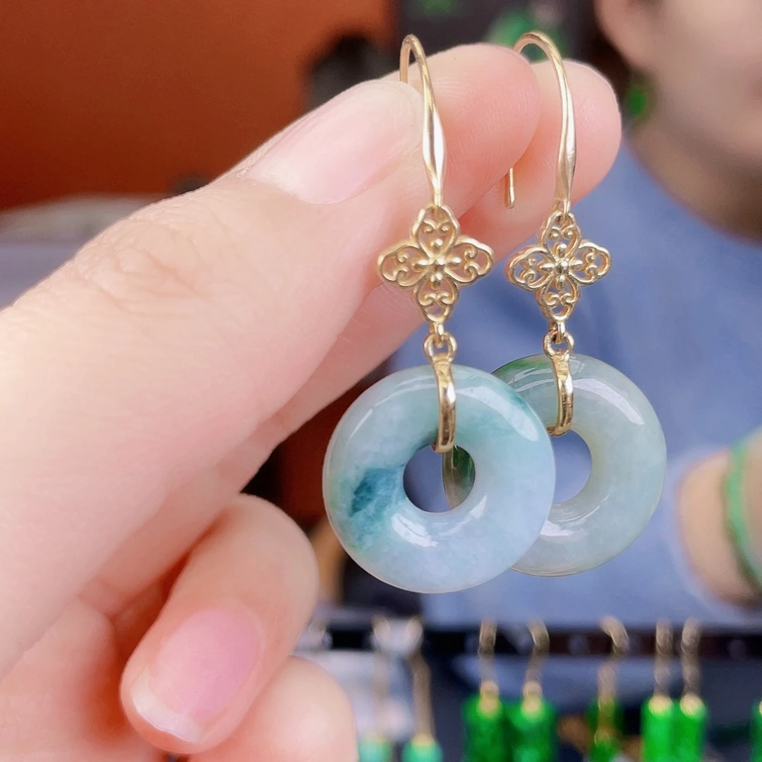 翡翠未镶嵌耳饰饰品