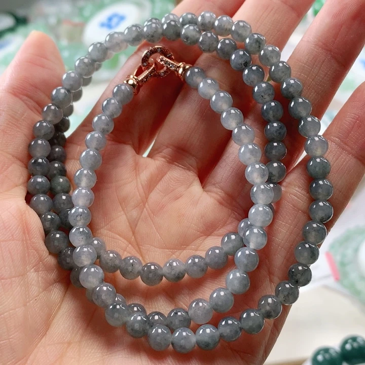 翡翠未镶嵌手链珠链5.5