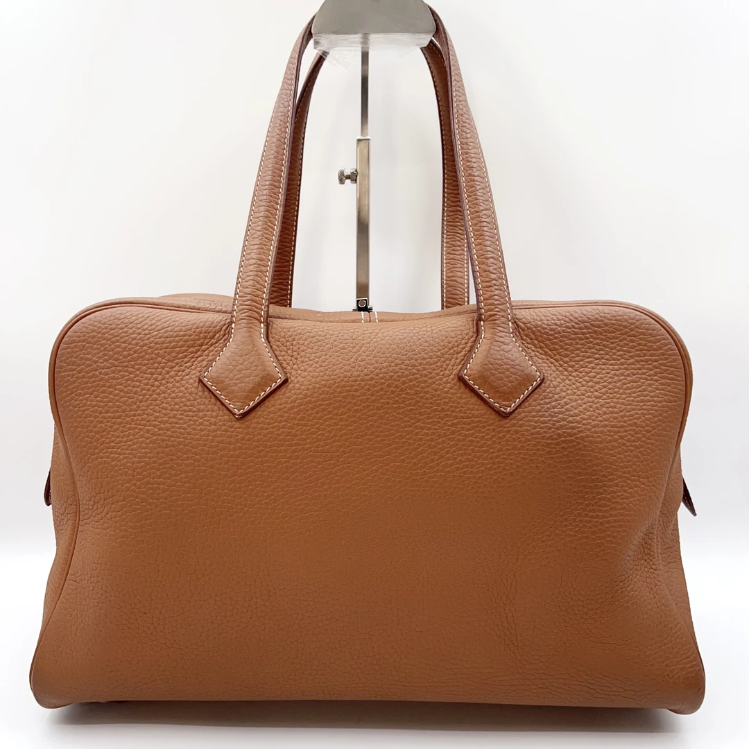 95新 Hermes/爱马仕 维多利亚35 金棕色 框R 98新